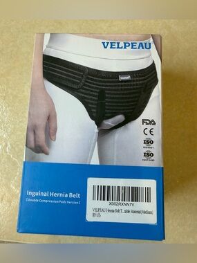 Velpeau Inguinal Hernia Support Belt Double Groin Hernia Pain Relief Black Sz M